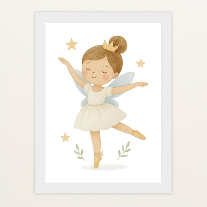 Fina die Fee - Motiv: "Ballett" Poster mit Holzrahmen von tinylearner