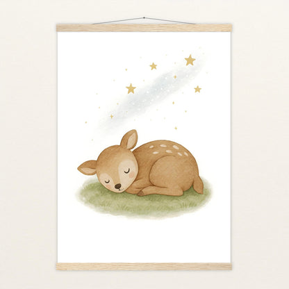 Ria das Reh - Motiv: "Schlafend" Poster mit Leisten von tinylearner