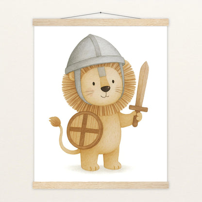 Leo der Löwe - Motiv: "Ritter" Poster mit Leisten von tinylearner