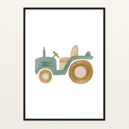 Traktor Poster mit Holzrahmen von tinylearner