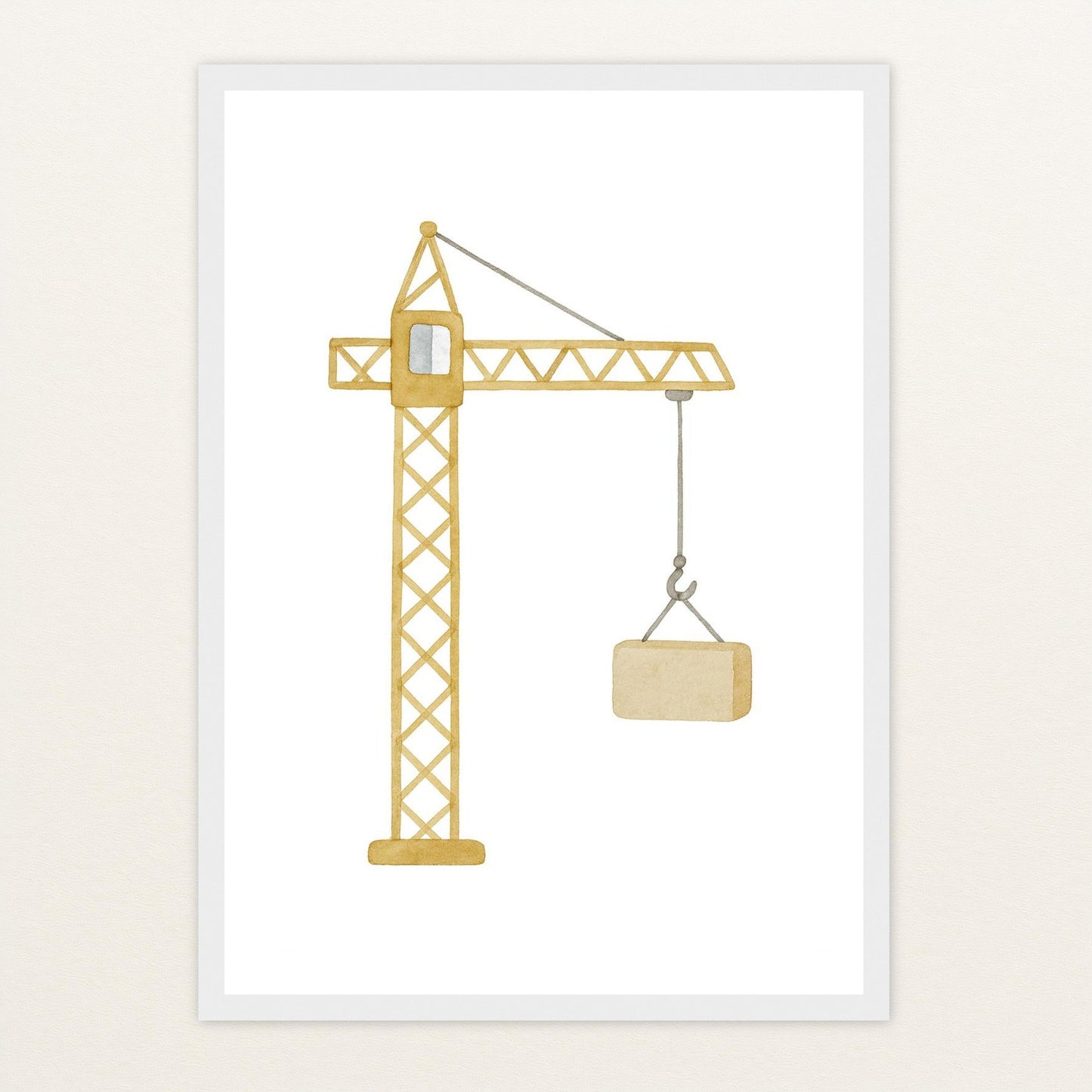 Kran Poster mit Holzrahmen von tinylearner