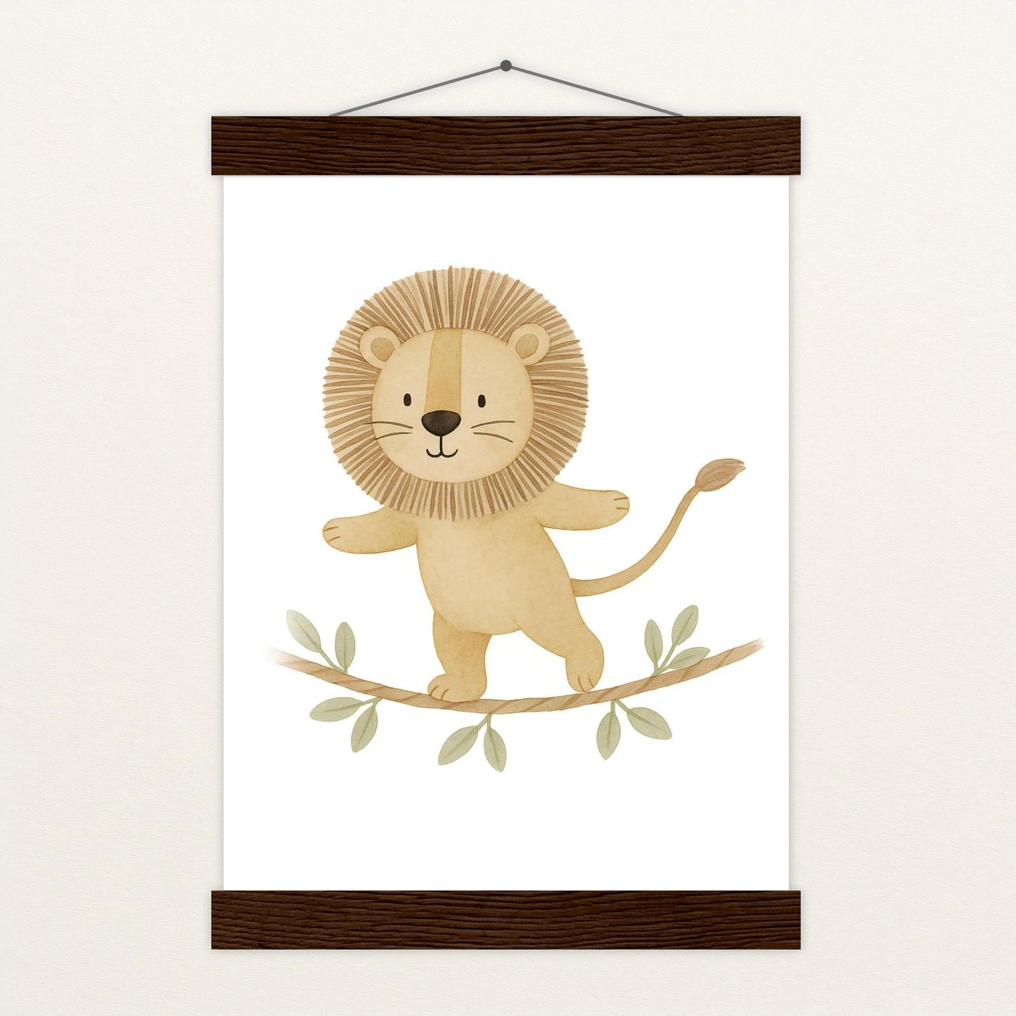 Leo der Löwe - Motiv: "Seiltanz" Poster mit Leisten von tinylearner