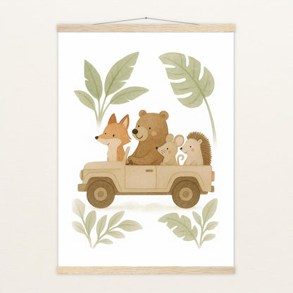 Tierfreunde - Motiv: "Safari" Poster mit Leisten von tinylearner