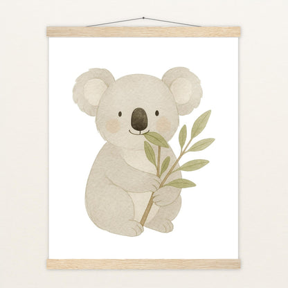 Kori der Koala - Motiv: "Eukalyptus" Poster mit Leisten von tinylearner