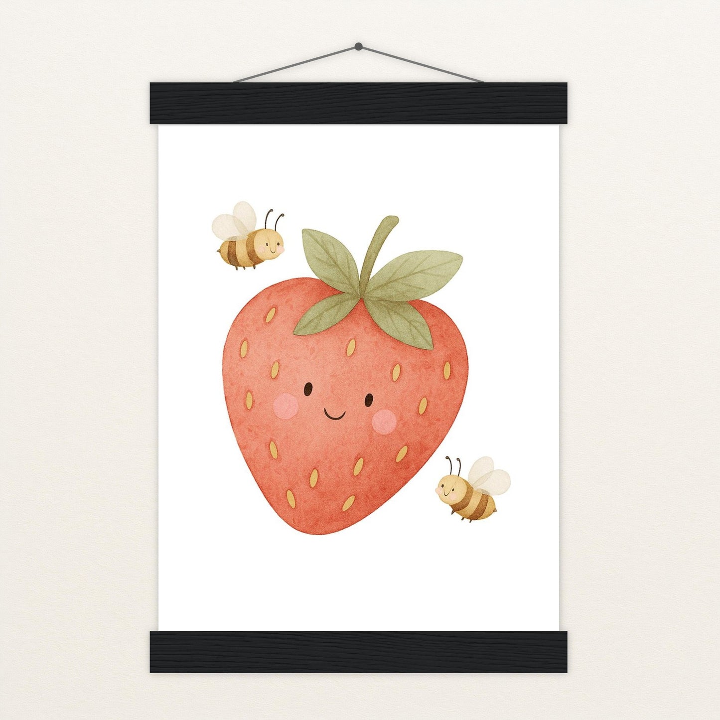 Obst: Erdbeere Poster mit Leisten von tinylearner