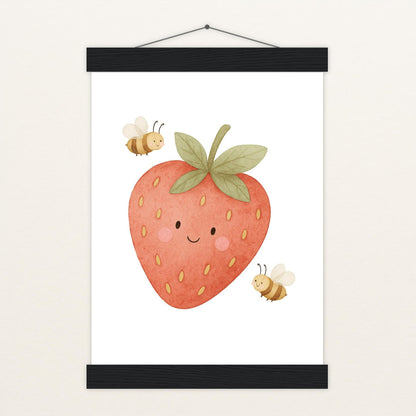 Obst: Erdbeere Poster mit Leisten von tinylearner