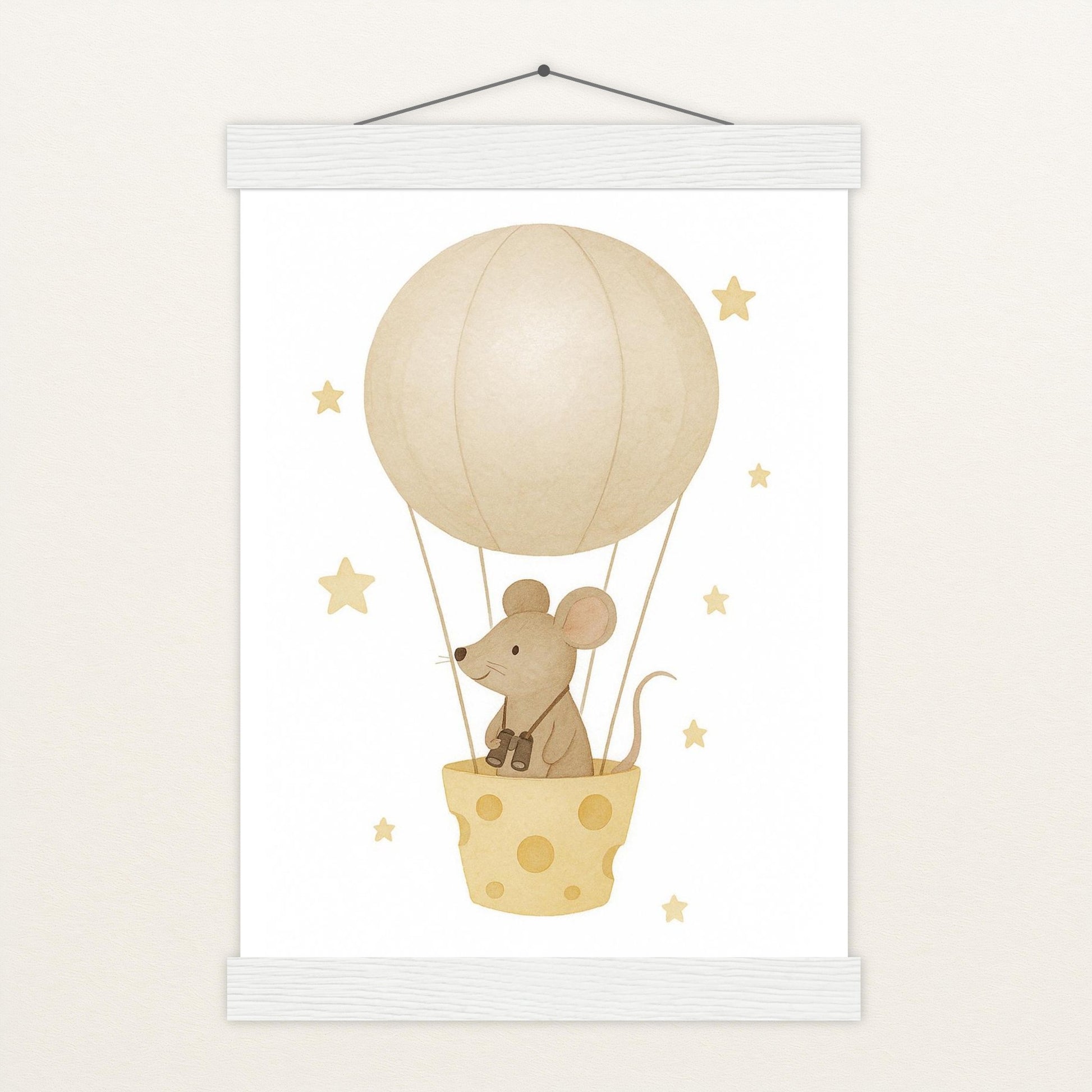 Mimi die Maus - Motiv: "Heißluftballon" Poster mit Leisten von tinylearner