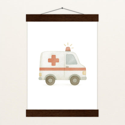 Krankenwagen Poster mit Leisten von tinylearner