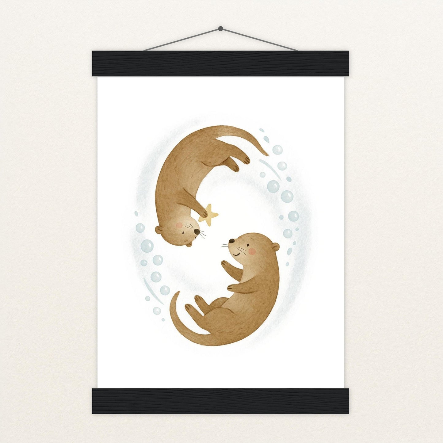 Otti der Otter - Motiv: "Stern" Poster mit Leisten von tinylearner