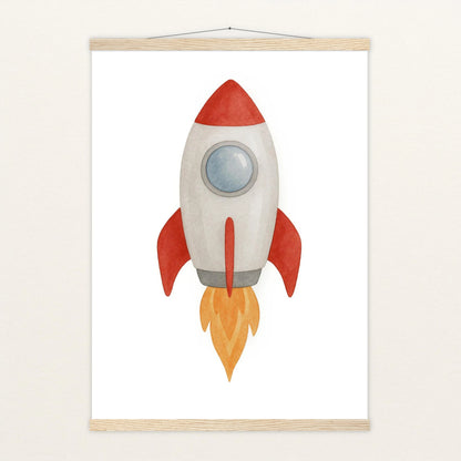 Rakete Poster mit Leisten von tinylearner