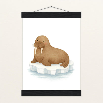 Wally das Walross Poster mit Leisten von tinylearner