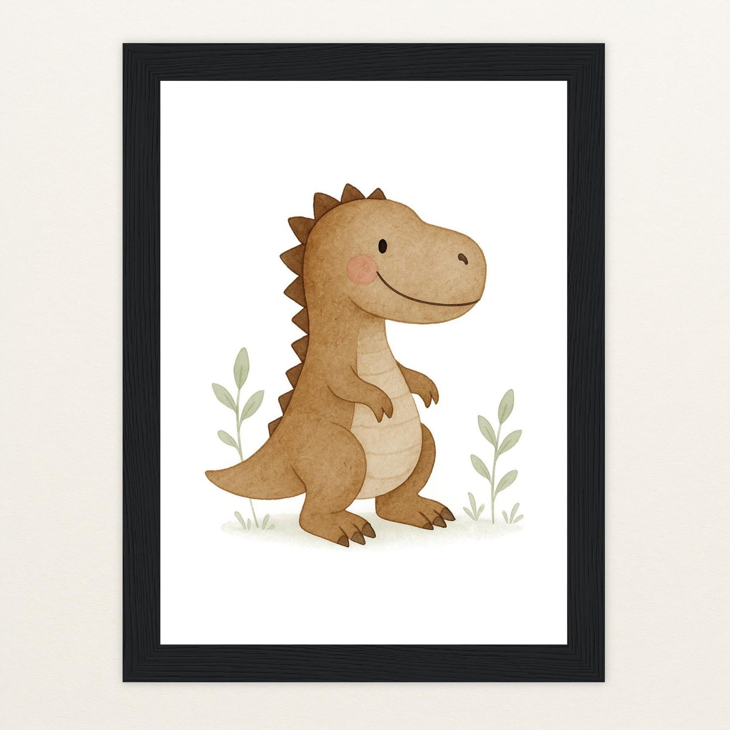 Dinosaurier T-Rex Poster mit Holzrahmen von tinylearner