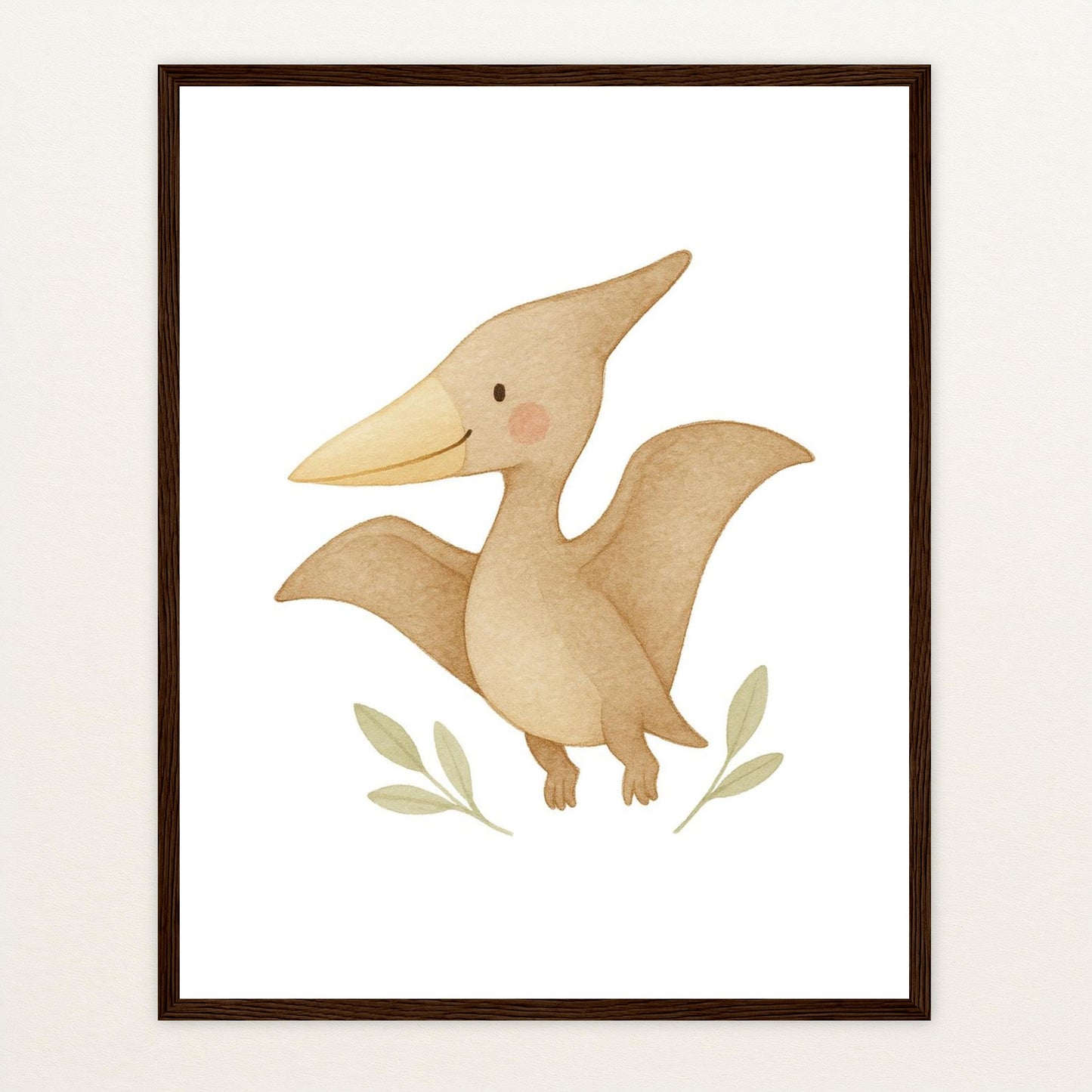 Dinosaurier Pteranodon Poster mit Holzrahmen von tinylearner