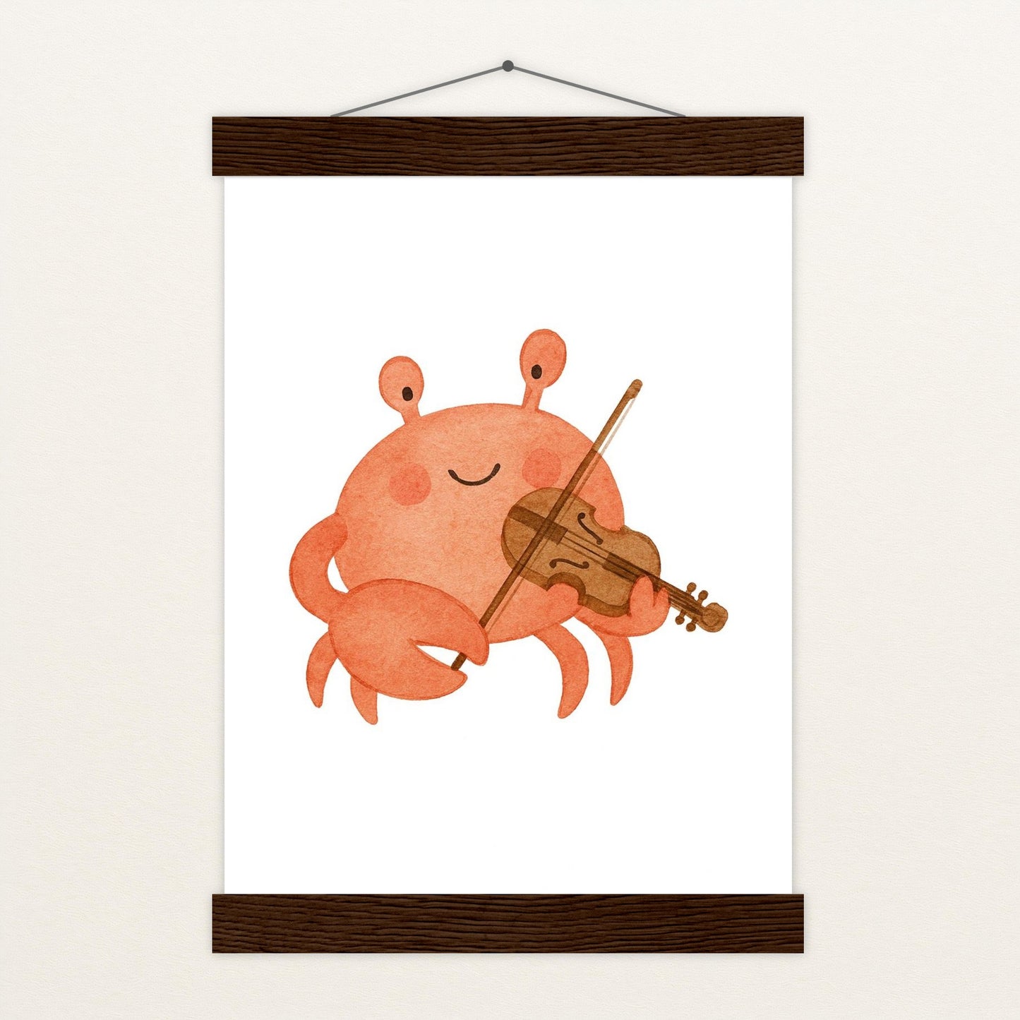 Krabbi der Krebs - Motiv: "Geige" Poster mit Leisten von tinylearner