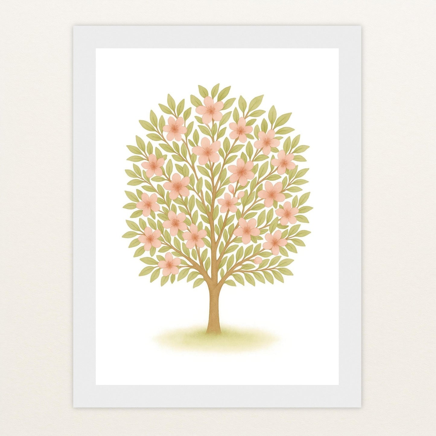 Kirschbaum Poster mit Holzrahmen von tinylearner