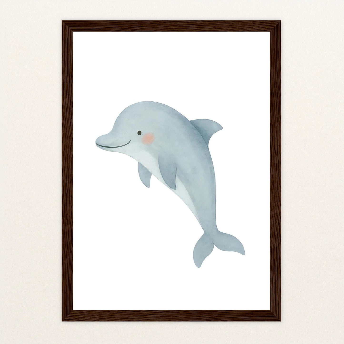 Dora der Delfin Poster mit Holzrahmen von tinylearner