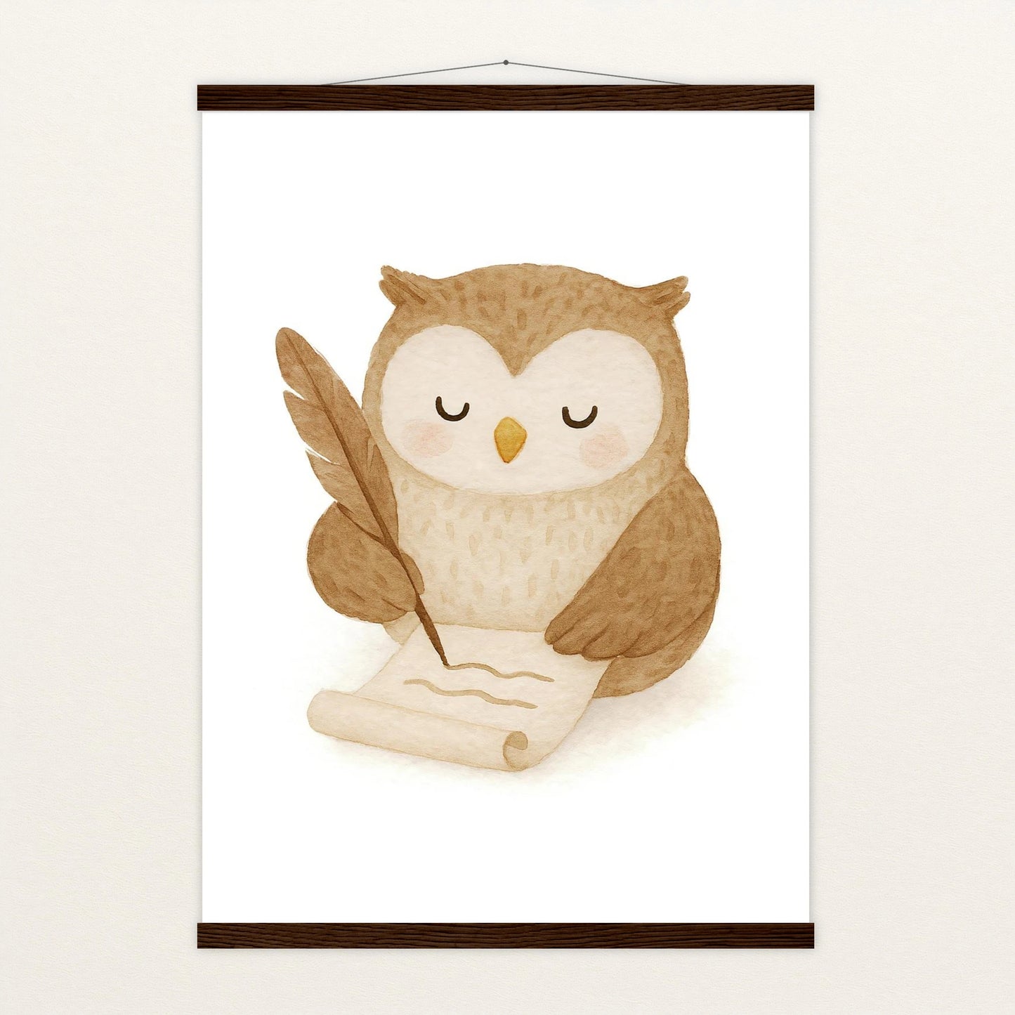 Emmi die Eule - Motiv: "Brief" Poster mit Leisten von tinylearner