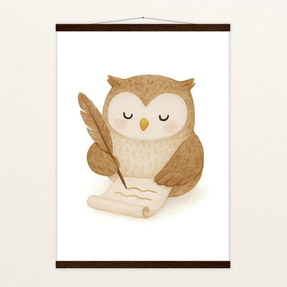 Emmi die Eule - Motiv: "Brief" Poster mit Leisten von tinylearner