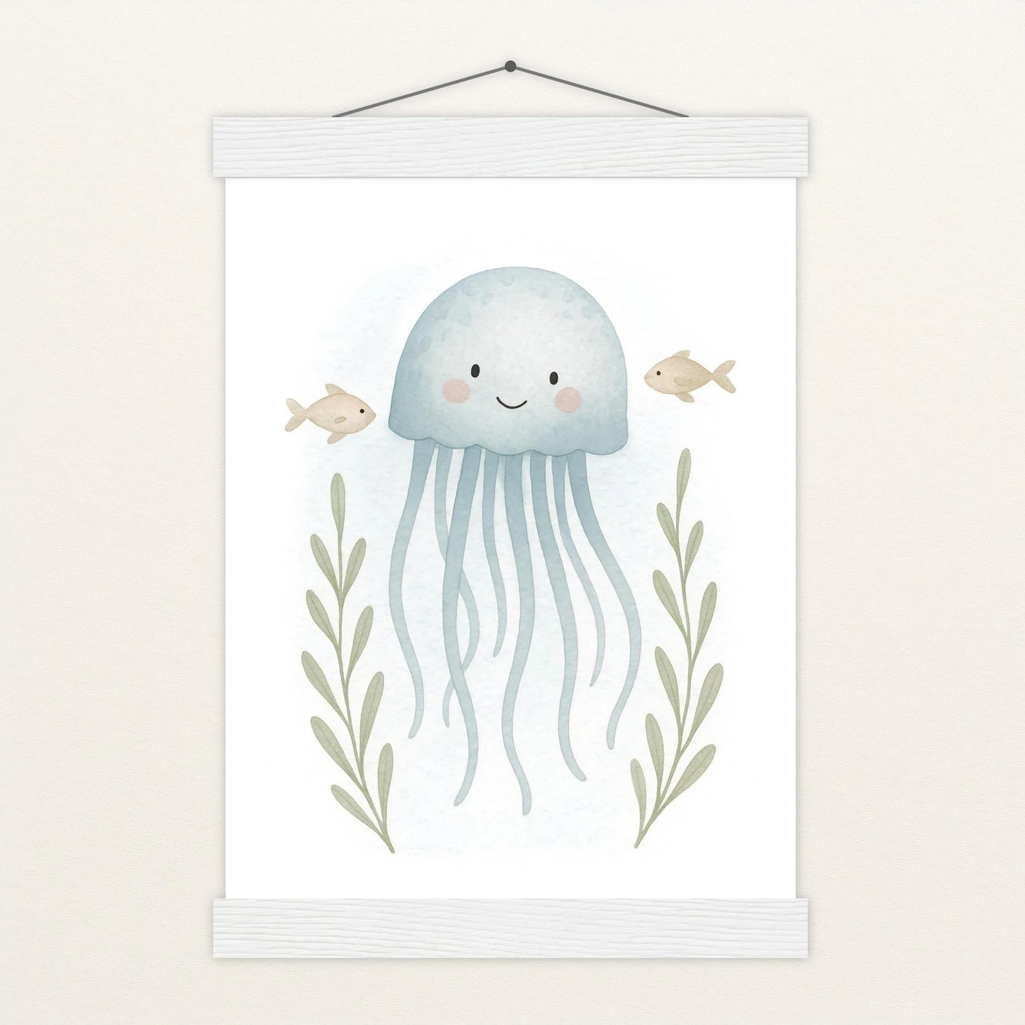 Quinn die Qualle Poster mit Leisten von tinylearner