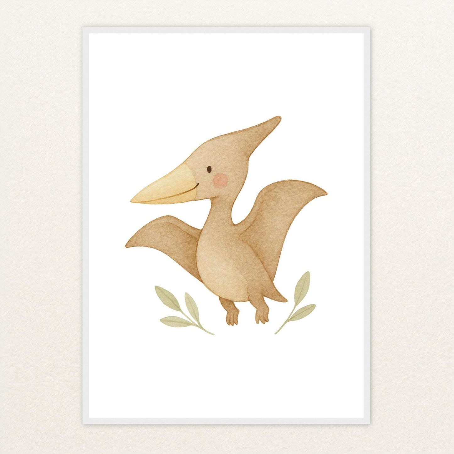 Dinosaurier Pteranodon Poster mit Holzrahmen von tinylearner