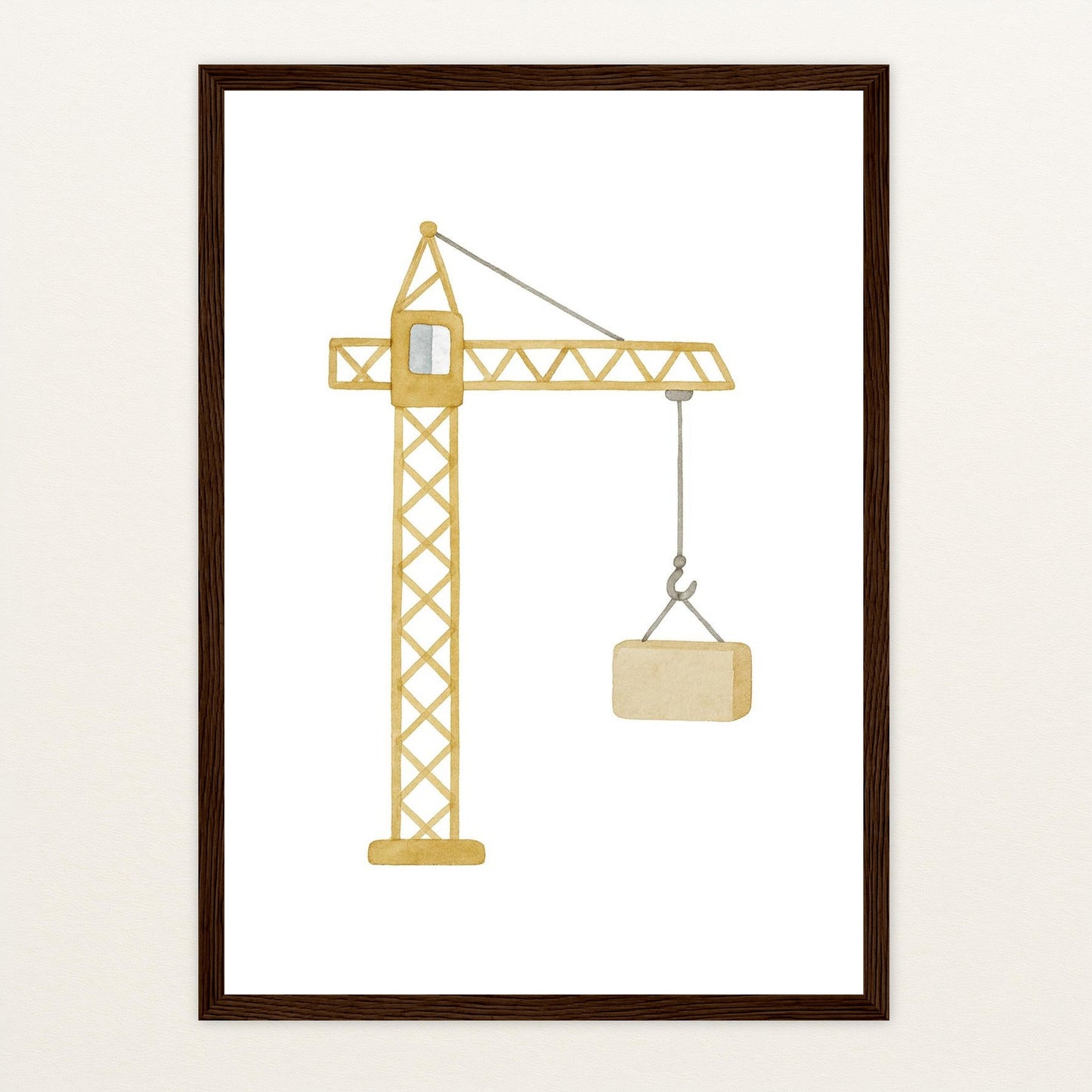 Kran Poster mit Holzrahmen von tinylearner