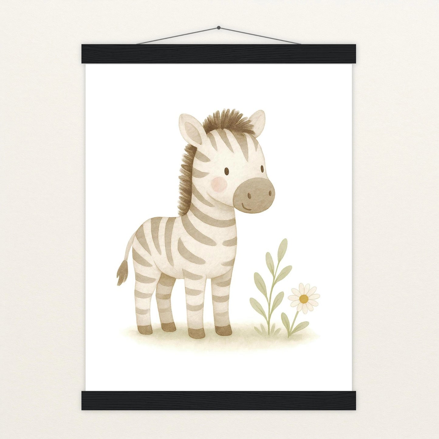 Zinni das Zebra Poster mit Leisten von tinylearner