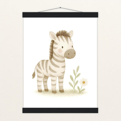 Zinni das Zebra Poster mit Leisten von tinylearner