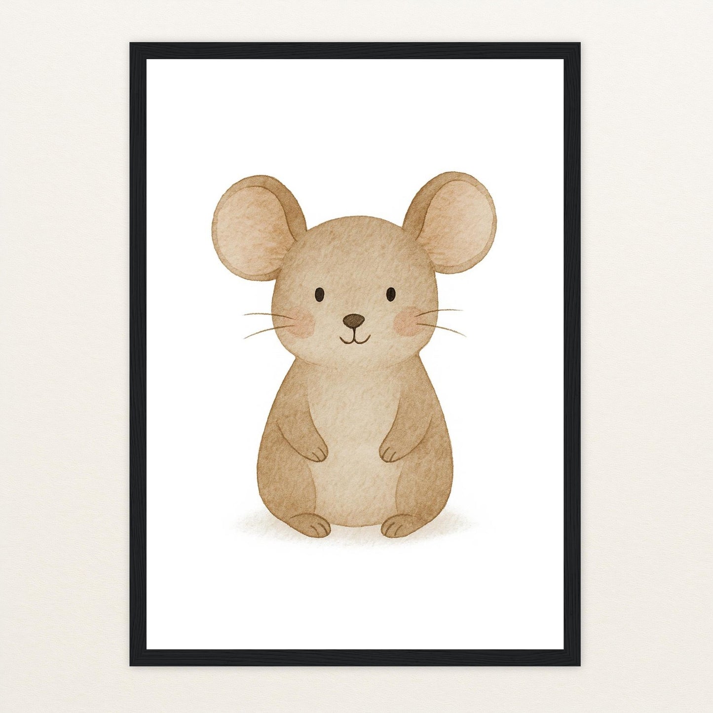 Mimi die Maus Poster mit Holzrahmen von tinylearner