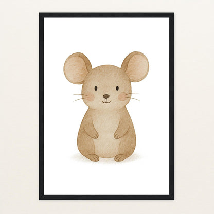 Mimi die Maus Poster mit Holzrahmen von tinylearner