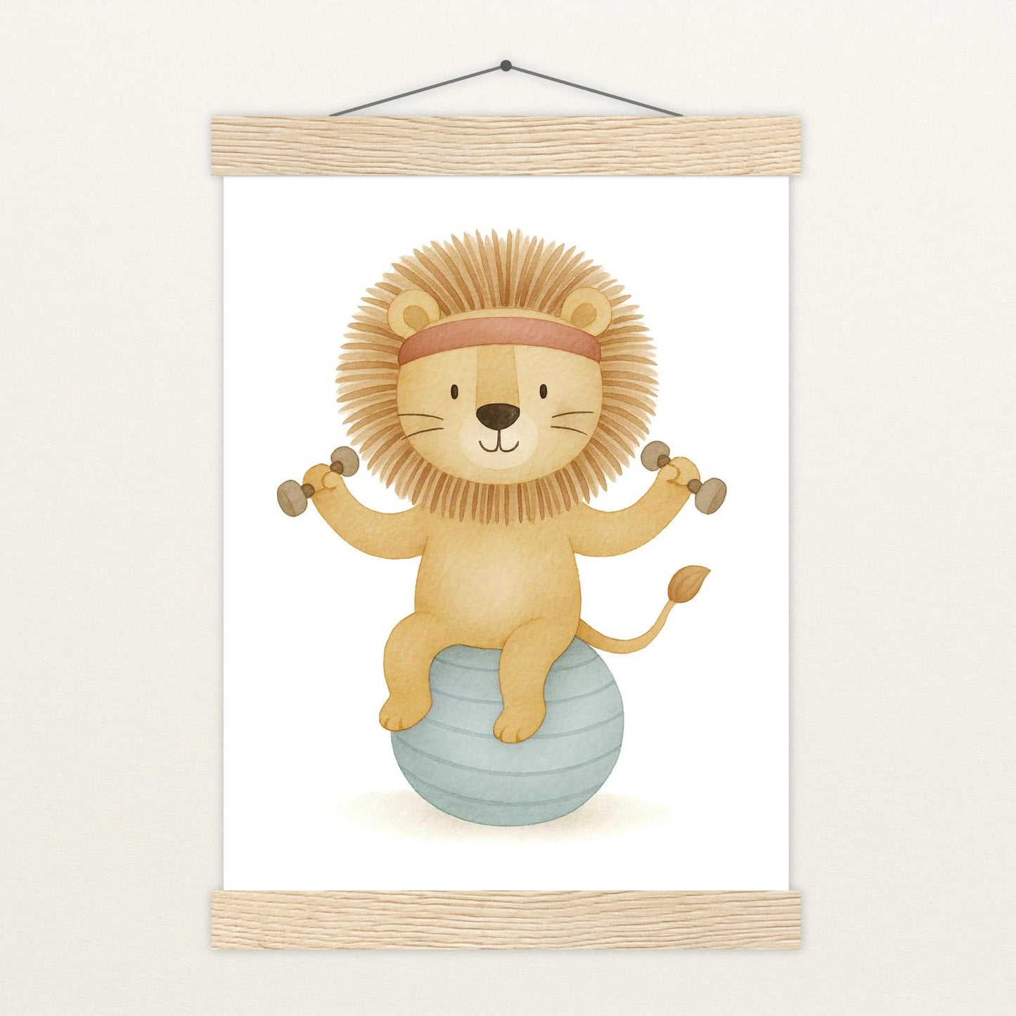 Leo der Löwe - Motiv: "Workout" Poster mit Leisten von tinylearner