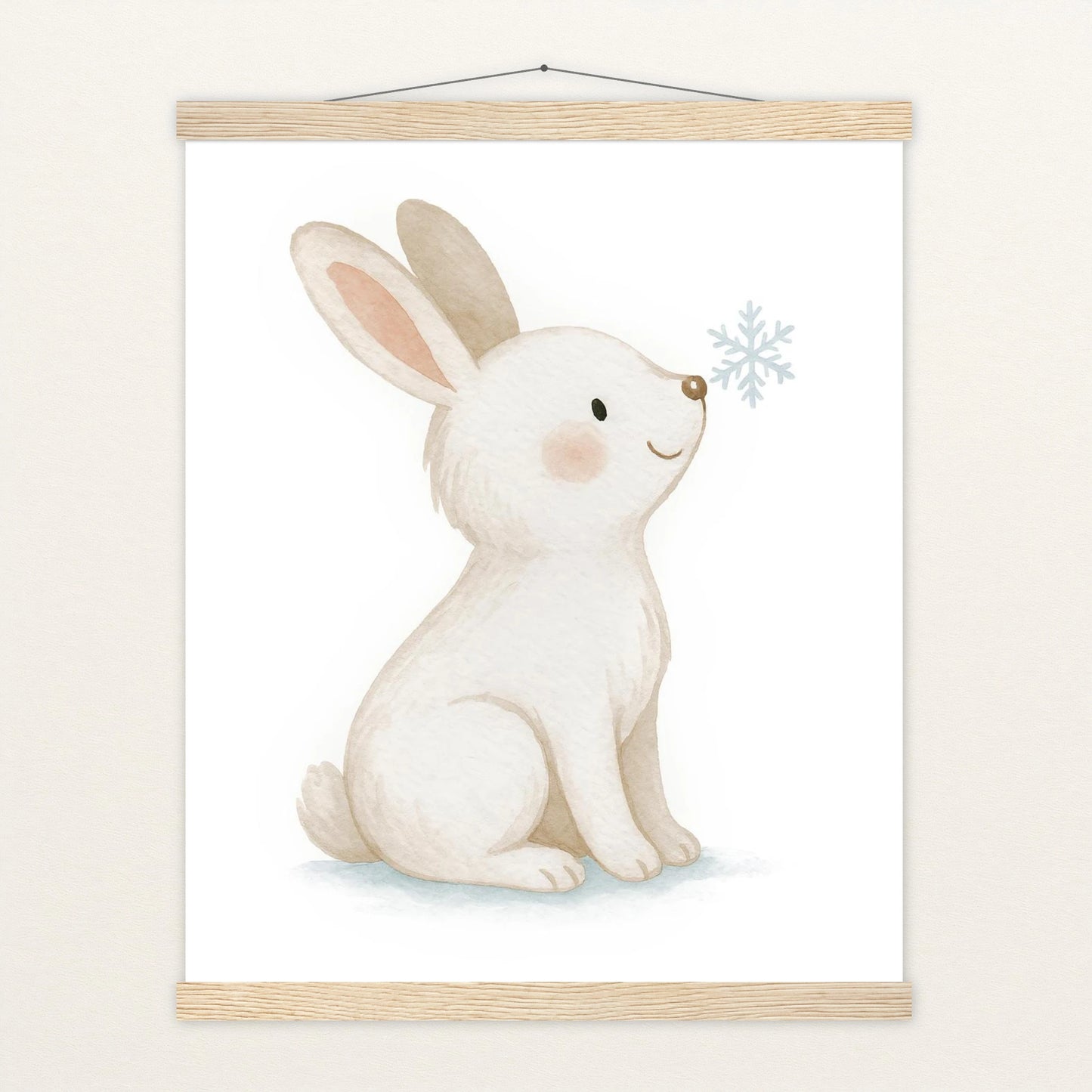 Sina der Schneehase Poster mit Leisten von tinylearner