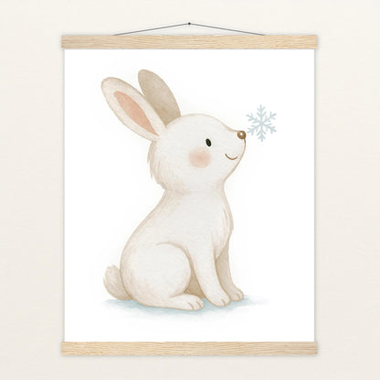 Sina der Schneehase Poster mit Leisten von tinylearner