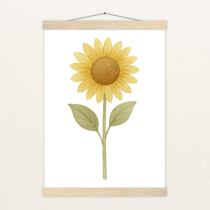 Sonnenblume Poster mit Leisten von tinylearner