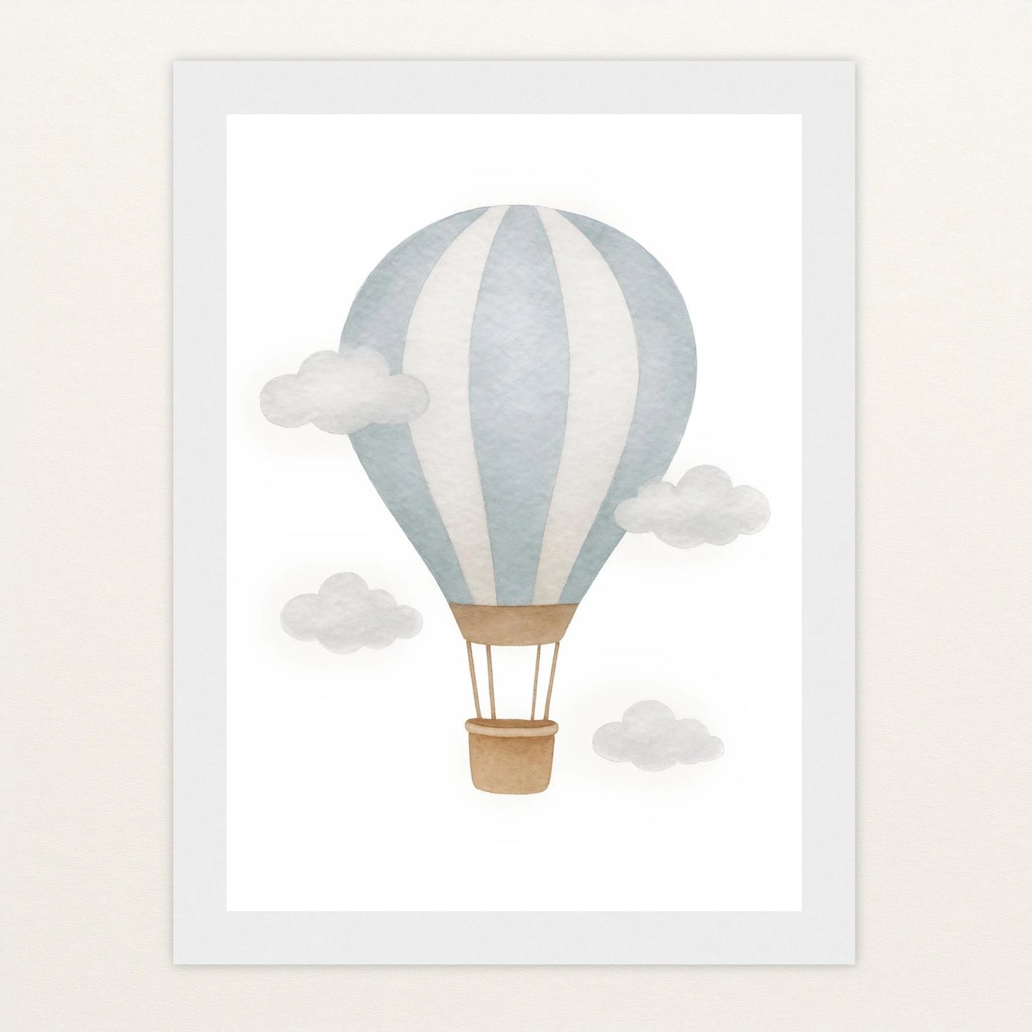 Heißluftballon Poster mit Holzrahmen von tinylearner