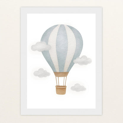 Heißluftballon Poster mit Holzrahmen von tinylearner