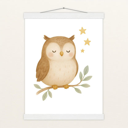 Emmi die Eule Poster mit Leisten von tinylearner