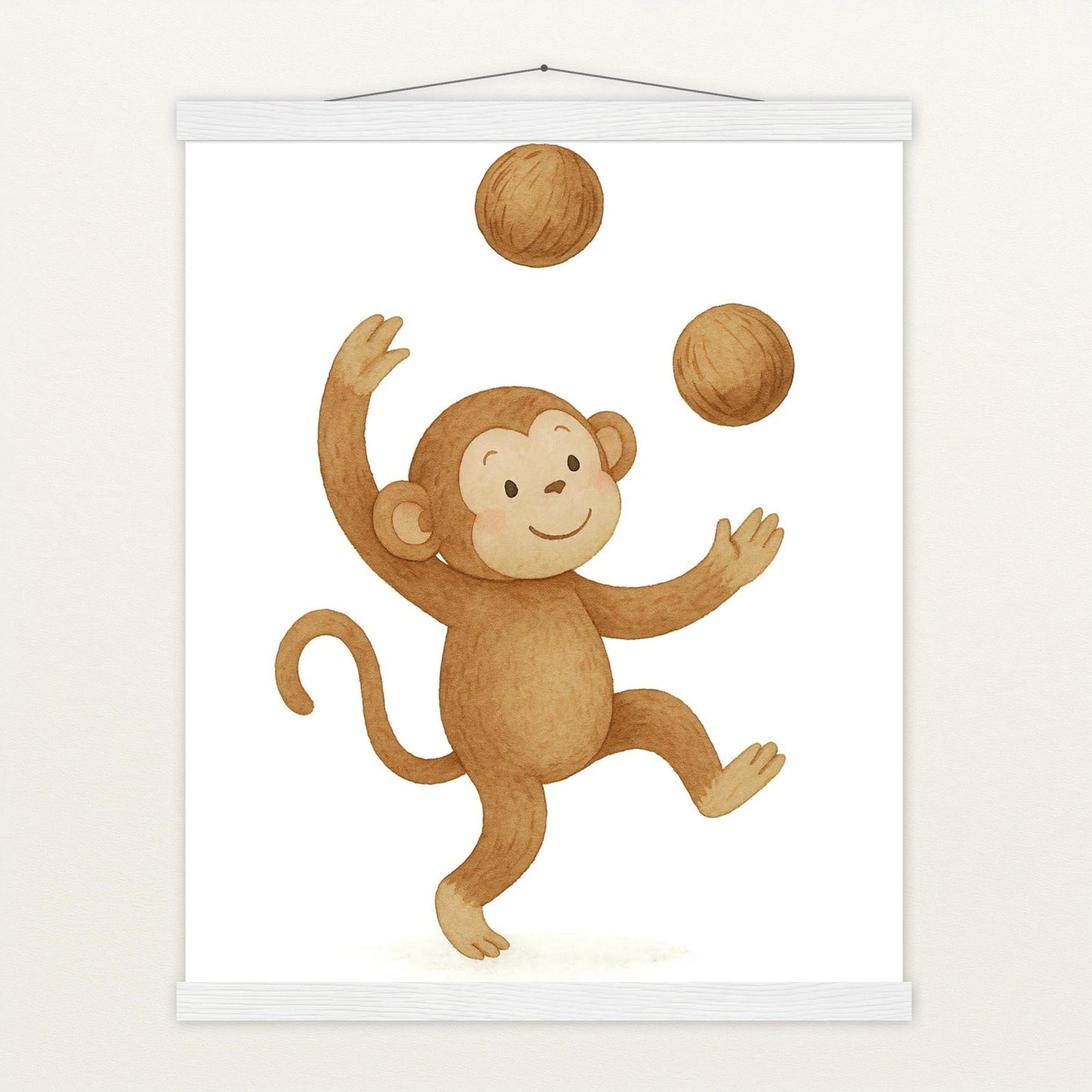 Aki der Affe - Motiv: "Kokosnuss" Poster mit Leisten von tinylearner