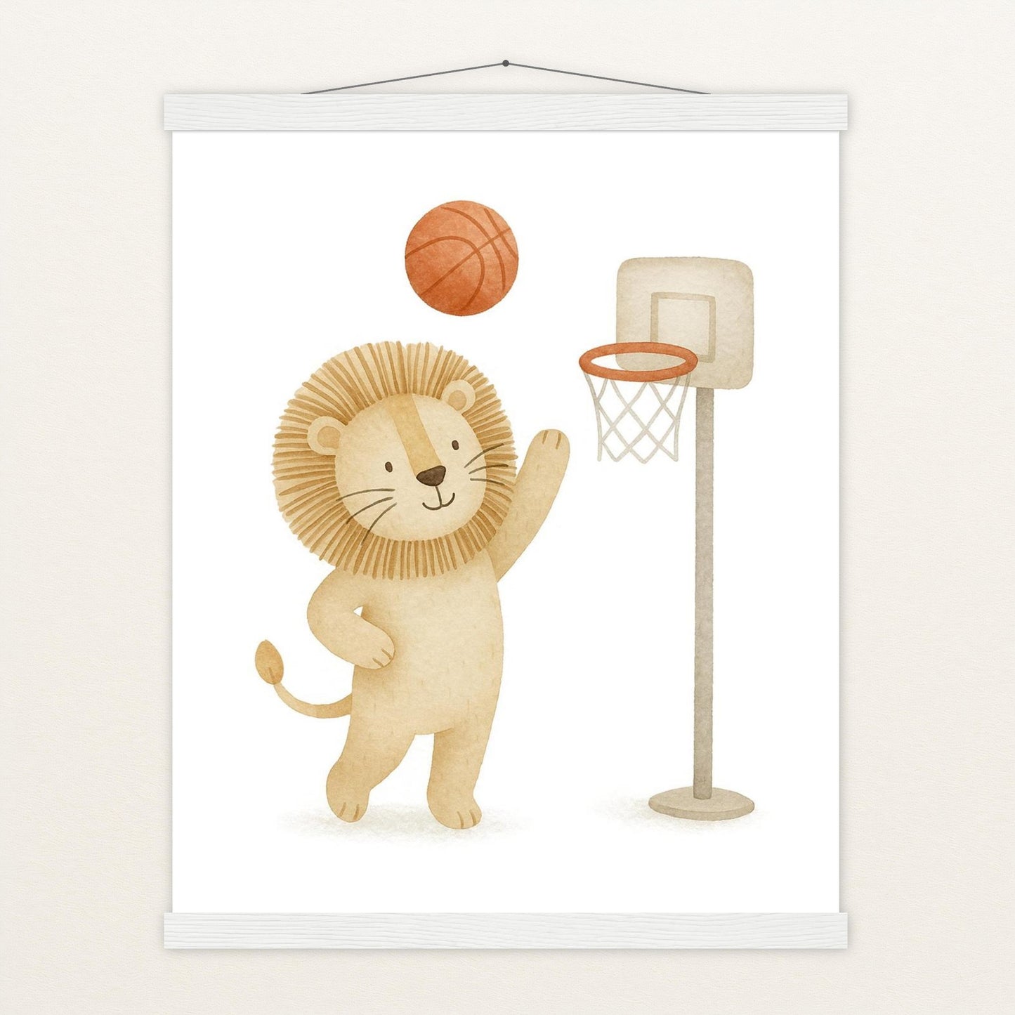 Leo der Löwe - Motiv: "Basketball" Poster mit Leisten von tinylearner