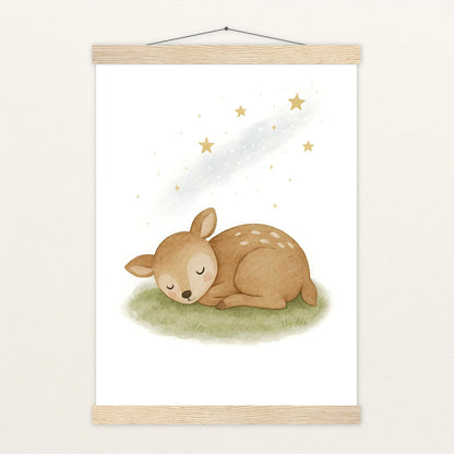 Ria das Reh - Motiv: "Schlafend" Poster mit Leisten von tinylearner