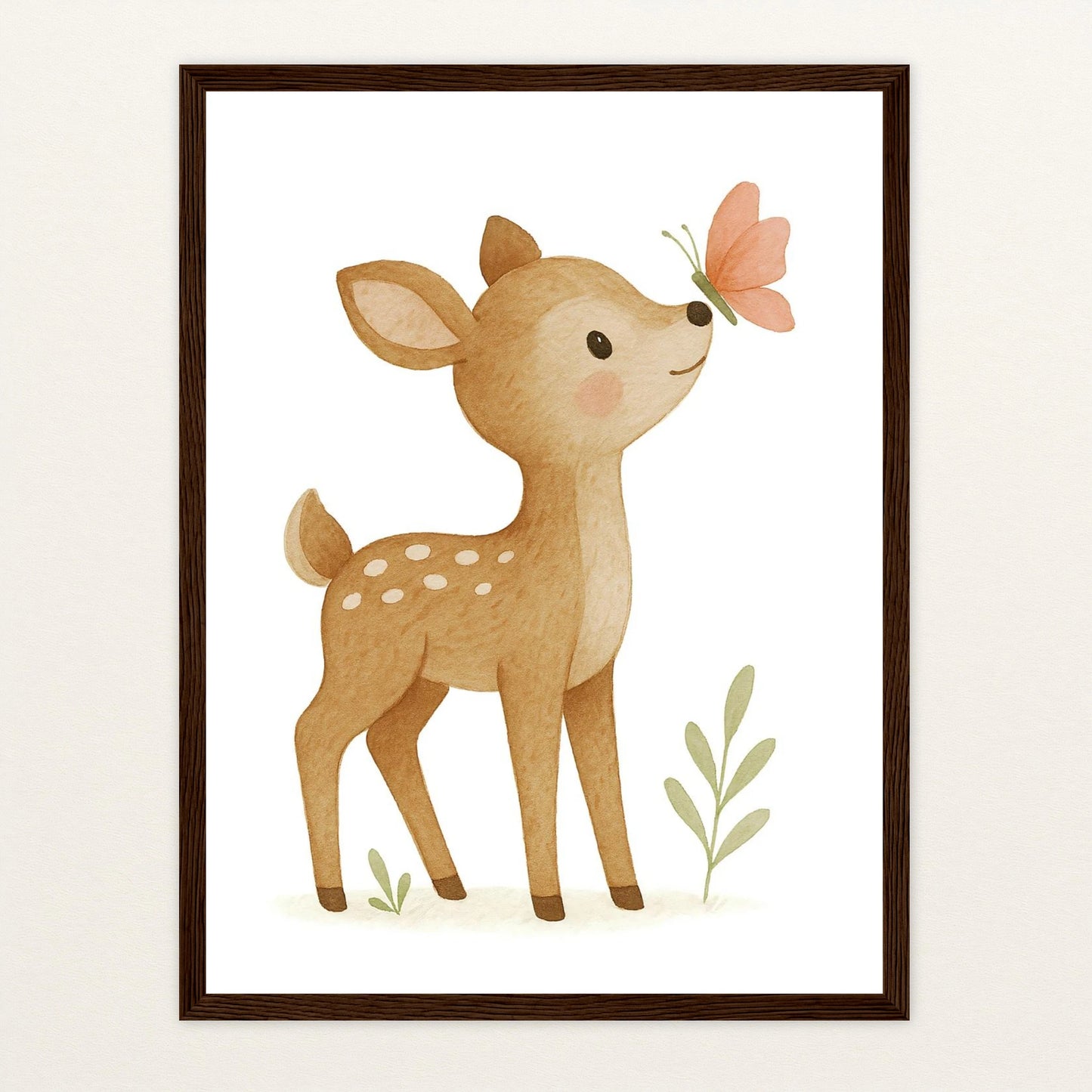 Ria das Reh - Motiv: "Schmetterling" Poster mit Holzrahmen von tinylearner