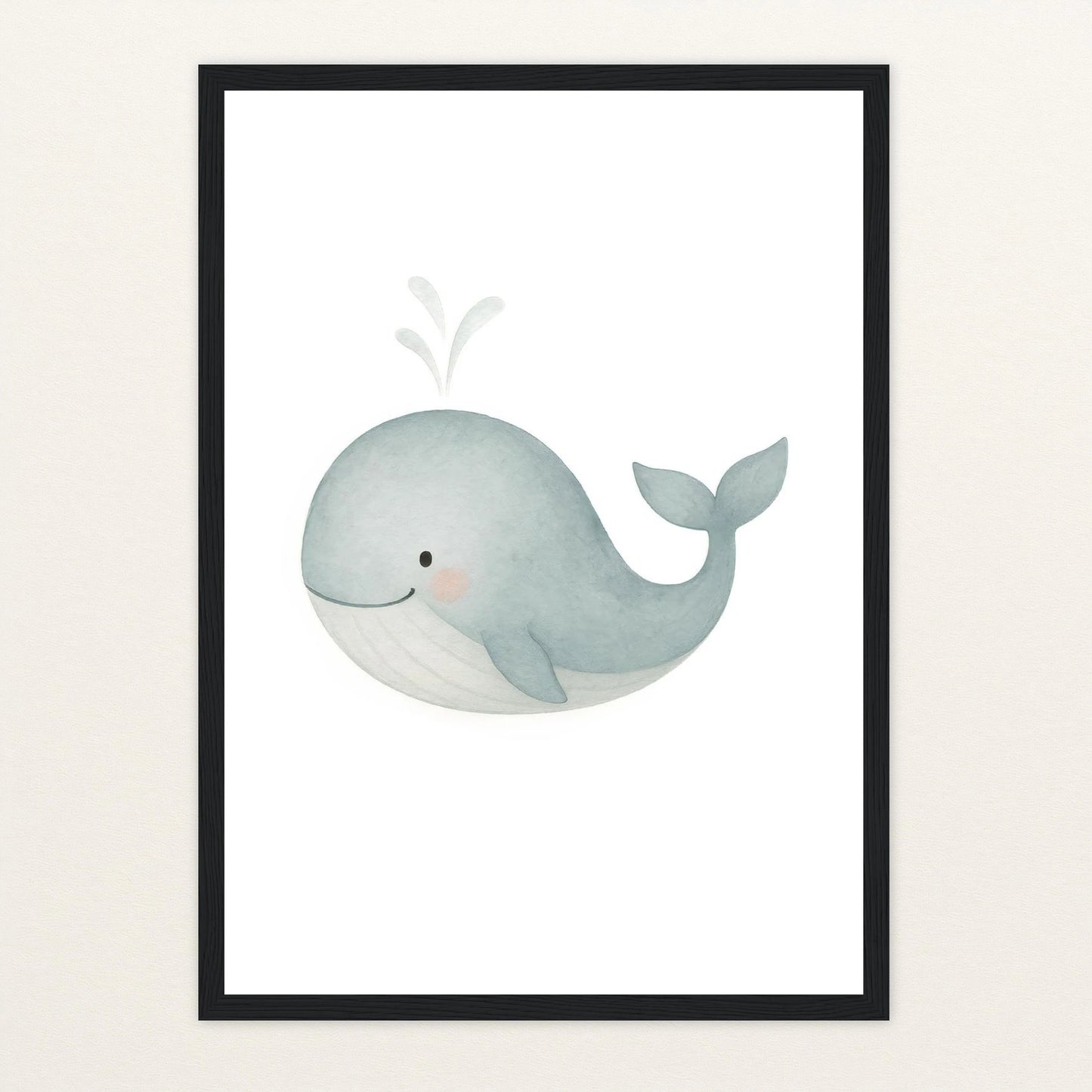 Willi der Wal Poster mit Holzrahmen von tinylearner