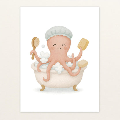 Tilli der Tintenfisch - Motiv: "Baden" Poster von tinylearner