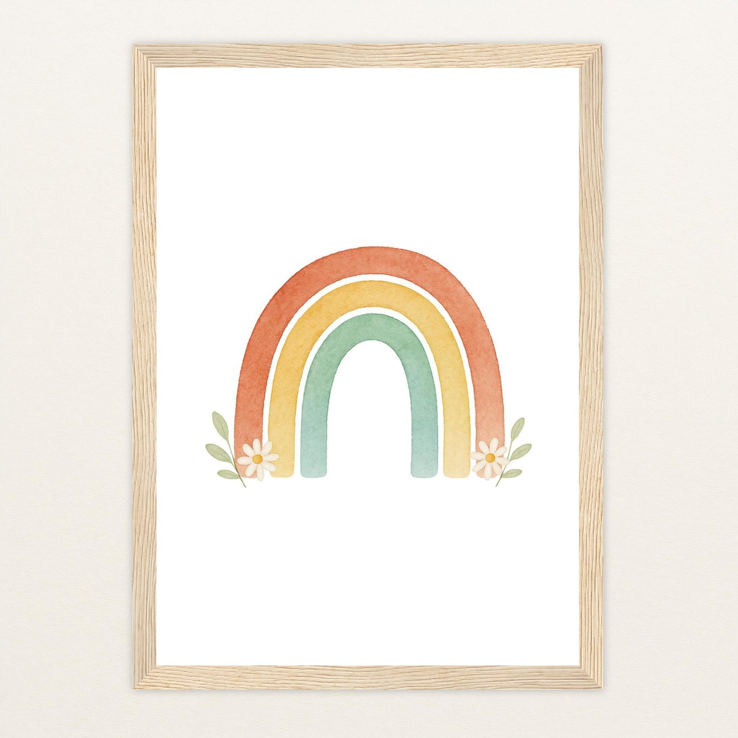 Regenbogen Poster mit Holzrahmen von tinylearner