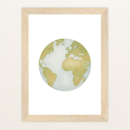 Erde Poster mit Holzrahmen von tinylearner