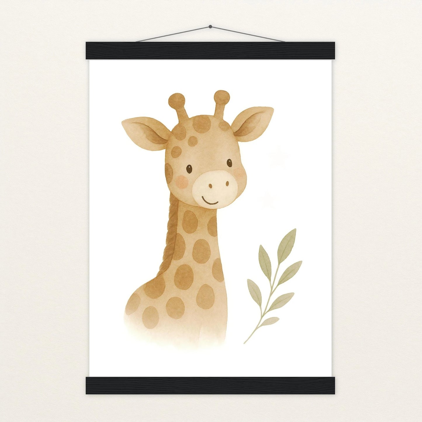Greta die Giraffe Poster mit Leisten von tinylearner
