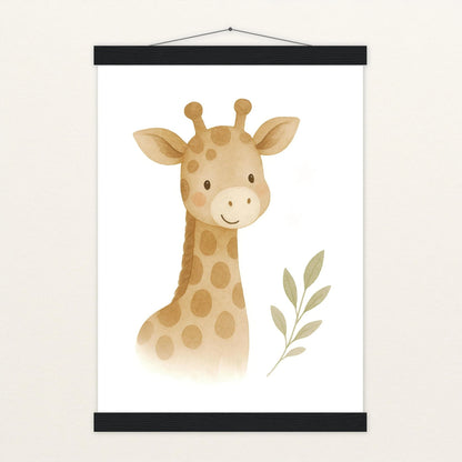 Greta die Giraffe Poster mit Leisten von tinylearner