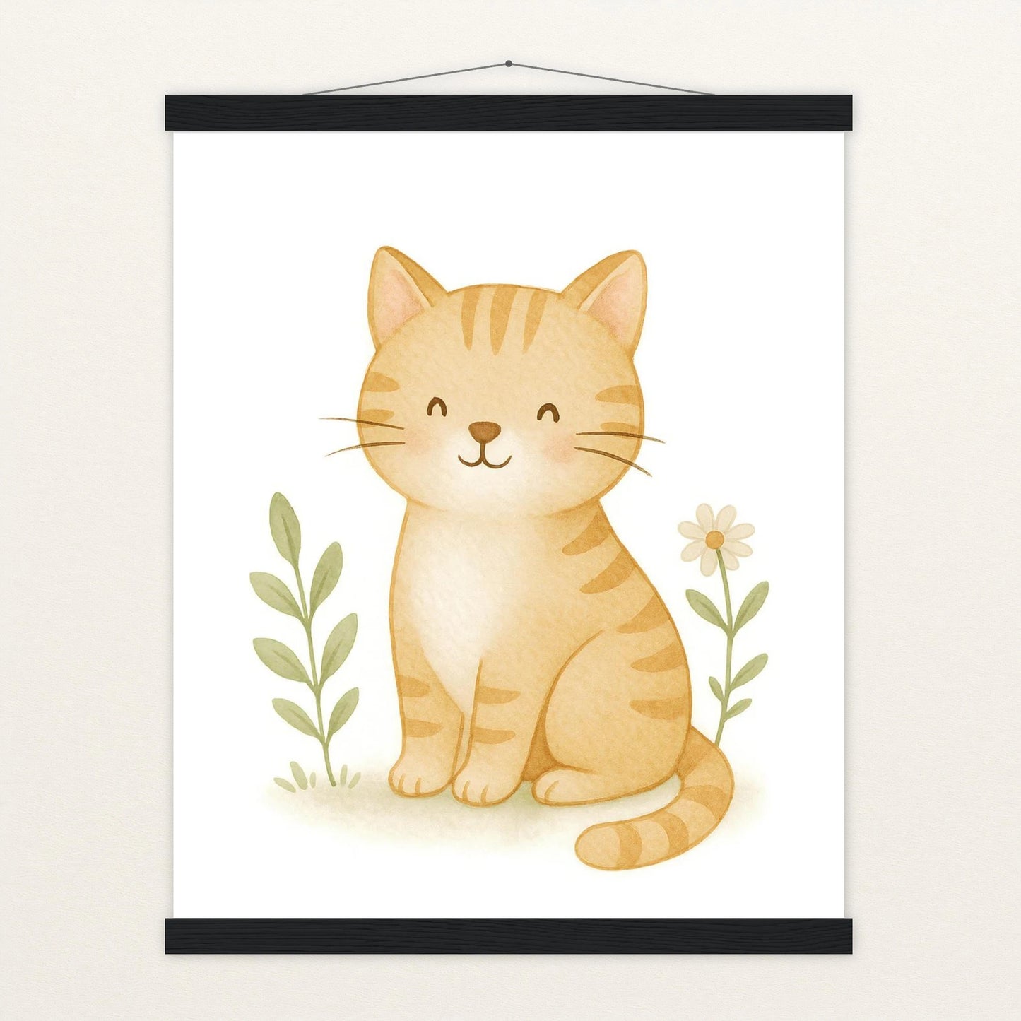 Kira die Katze Poster mit Leisten von tinylearner