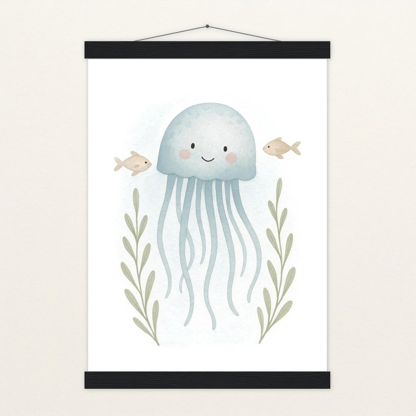 Quinn die Qualle Poster mit Leisten von tinylearner