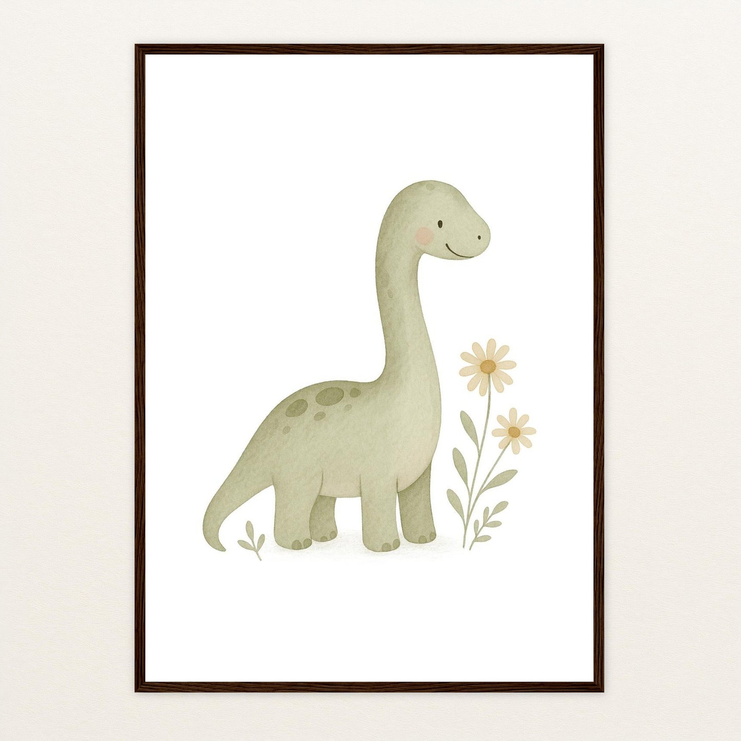 Dinosaurier Brachiosaurus Poster mit Holzrahmen von tinylearner