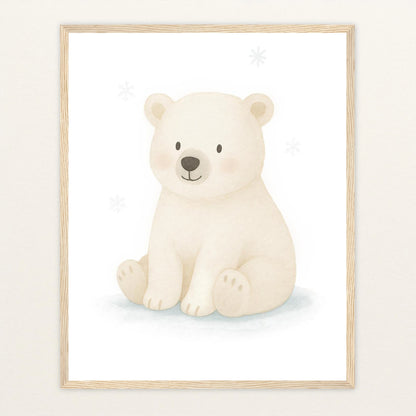 Pummel der Polarbär Poster mit Holzrahmen von tinylearner